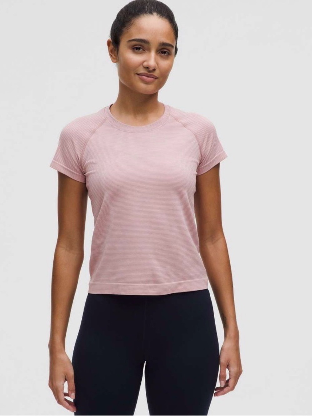 NWT lululemon Swiftly Tech Race Candy Cloud Pink Stripe Size 6